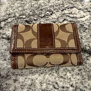 COACH Small Tri-Fold Signature Jacquard Wallet